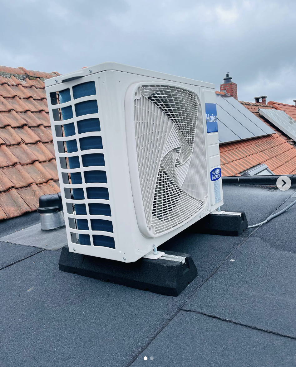 Haier airco buitenunit plat dak